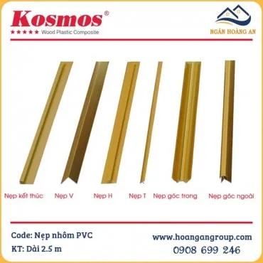 Phụ Kiện Nẹp Nhôm Tấm Ốp PVC Giả Vân Đá Kosmos Màu Vàng