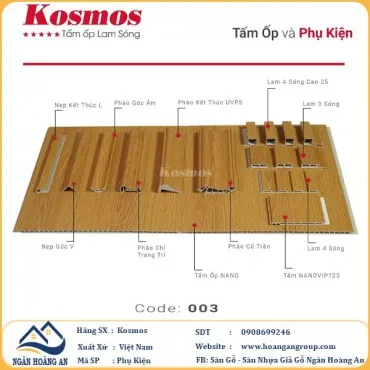 Phào Chỉ Nhựa Giả Gỗ Trang Trí Lam Sóng Nano Kosmos 003