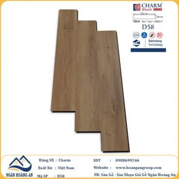 Sàn Gỗ Công Nghiệp Charm Wood D58 Dày 12mm