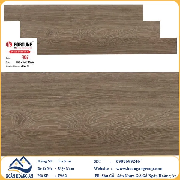 Sàn Gỗ Công Nghiệp Fortune F962 Dày 12mm Tại Quận 5 TPHCM