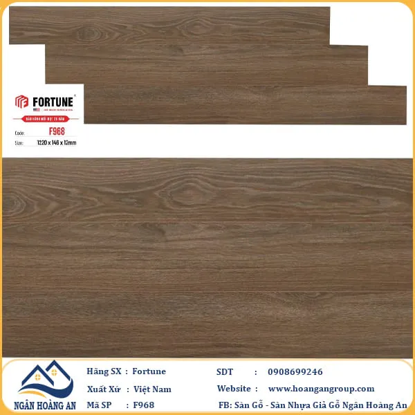 Sàn Gỗ Công Nghiêp Fortune F968 Dày 12mm Tại Quận 4 TPHCM