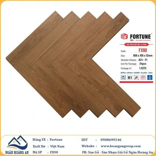 Sàn Gỗ Xương Cá Fortune FX90 Dày 12mm