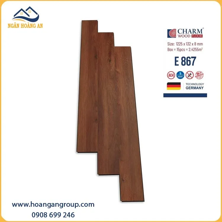 Sàn Gỗ Công Nghiệp Charmwood E867 Dày 8mm Sàn Gỗ Công Nghiệp Charmwood E867 Dày 8mm