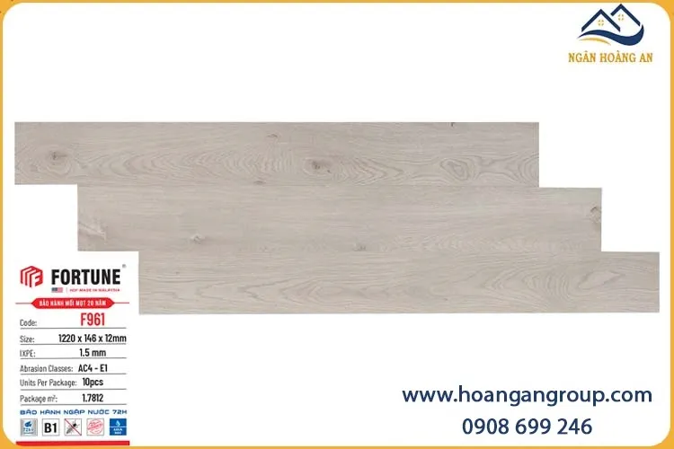 Sàn Gỗ Công Nghiệp Fortune F961 Dày 12mm Sàn Gỗ Công Nghiệp Fortune F961 Dày 12mm