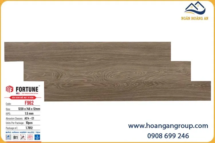 Sàn Gỗ Công Nghiệp Fortune F962 Dày 12mm Sàn Gỗ Công Nghiệp Fortune F962 Dày 12mm