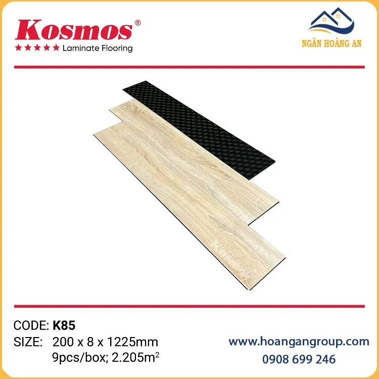 Sàn Gỗ Công Nghiệp Cốt Xanh Kosmos K85 Dày 8mm Sàn Gỗ Công Nghiệp Cốt Xanh Kosmos K85 Dày 8mm