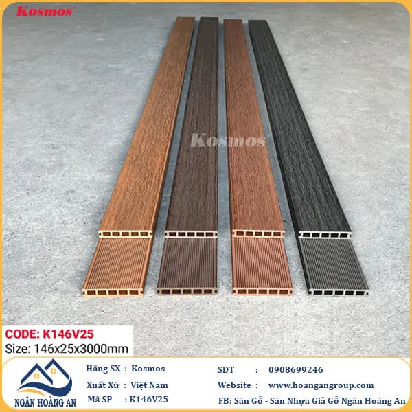 Sàn Gỗ Nhựa Ngoài Trời Kosmos Vân Tự Nhiên 3D