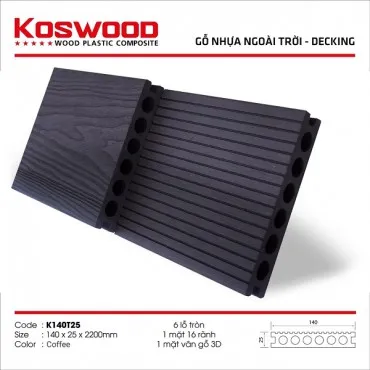 Sàn Gỗ Nhựa Ngoài Trời Kosmos K140T25 Coffee