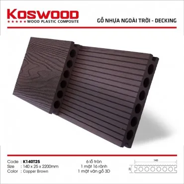 Sàn Gỗ Nhựa Ngoài Trời Kosmos K140T25 Copper Brown