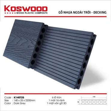 Sàn Gỗ Nhựa Ngoài Trời Kosmos K140T25 Dark Grey