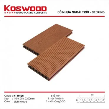 Sàn Gỗ Nhựa Ngoài Trời Kosmos K140T25 Light Wood