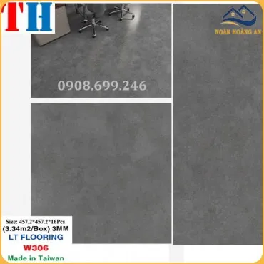 Sàn Nhựa Dán Keo Giả Bê Tông Vinyl Floor W306 Dày 3mm
