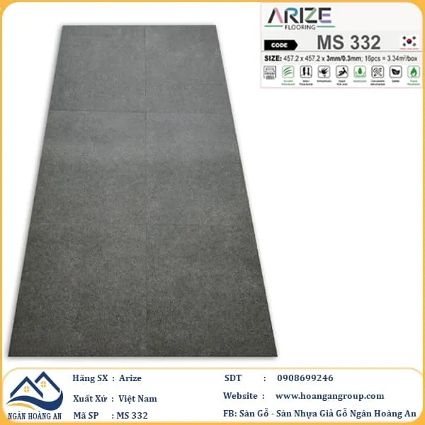 Sàn Nhựa Dán Keo Giả Vân Đá Arize MS332 Sàn Nhựa Dán Keo Giả Vân Đá Arize MS332