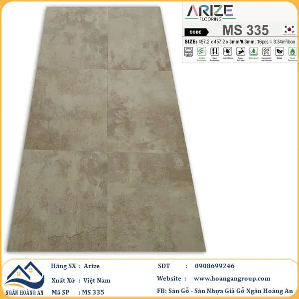 Sàn Nhựa Dán Keo Giả Vân Đá Arize MS335