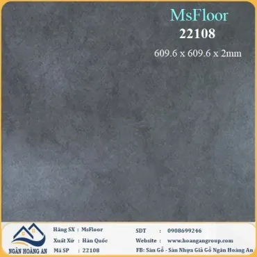 Sàn Nhựa Giả Bê Tông Giả Vân Đá MsFloor 22108 Dày 2mm