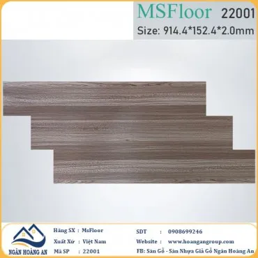 Sàn Nhựa Giả Gỗ Dán Keo MsFloor 22001 Dày 2mm