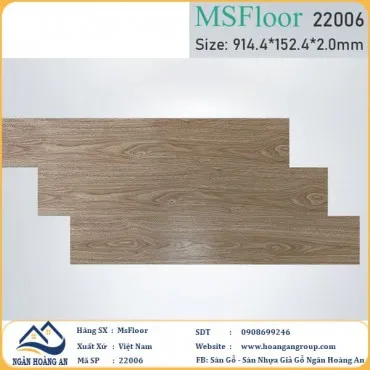 Sàn Nhựa Giả Gỗ Dán Keo MsFloor 22006 Dày 2mm