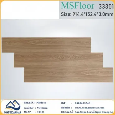 Sàn Nhựa Giả Gỗ Dán Keo MsFloor 33301 Dày 3mm