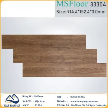 Sàn Nhựa Giả Gỗ Dán Keo MsFloor 33304 Dày 3mm