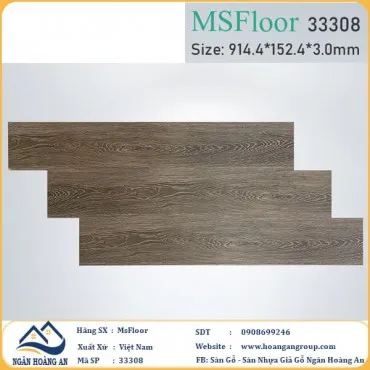 Sàn Nhựa Giả Gỗ Dán Keo MsFloor 33308 Dày 3mm