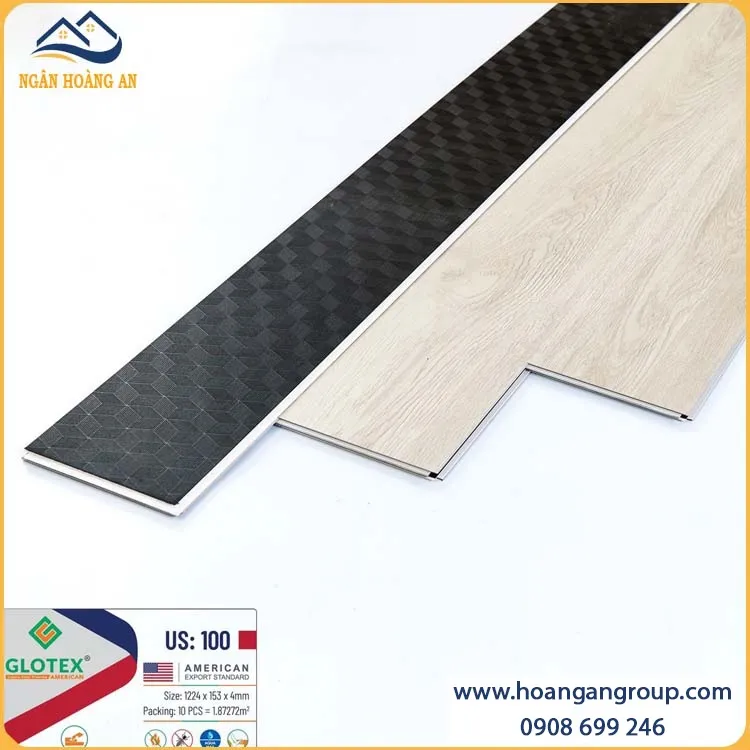 Sàn Nhựa Giả Gỗ Hèm Khóa Glotex US100 Đế Cao Su 4mm Sàn Nhựa Giả Gỗ Hèm Khóa Glotex US100 Đế Cao Su 4mm