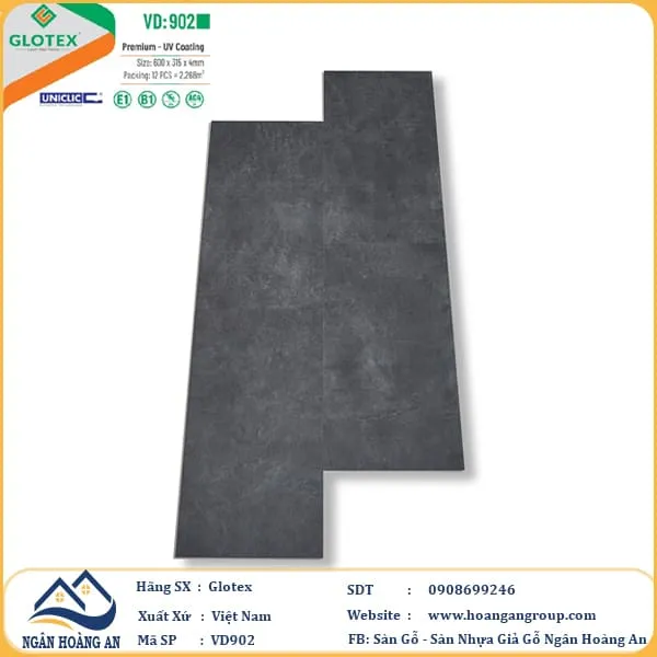 Sàn Nhựa Hèm Khóa Glotex Giả Vân Đá VD902