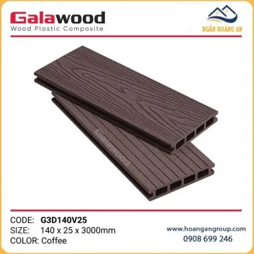 Sàn Sân Vườn Gỗ Nhựa Ngoài Trời Galawood G3D140V25 Coffee