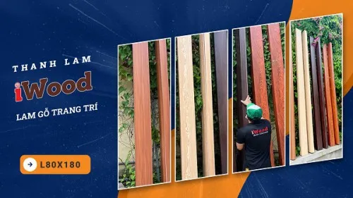 Lam Hộp Gỗ Nhựa Trang Trí Cầu Thang Iwood L80x180