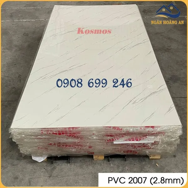 PVC Giả Đá Màu Trắng Vân Mây Kosmos PVC2007 Tại Phú Nhuận TPHCM