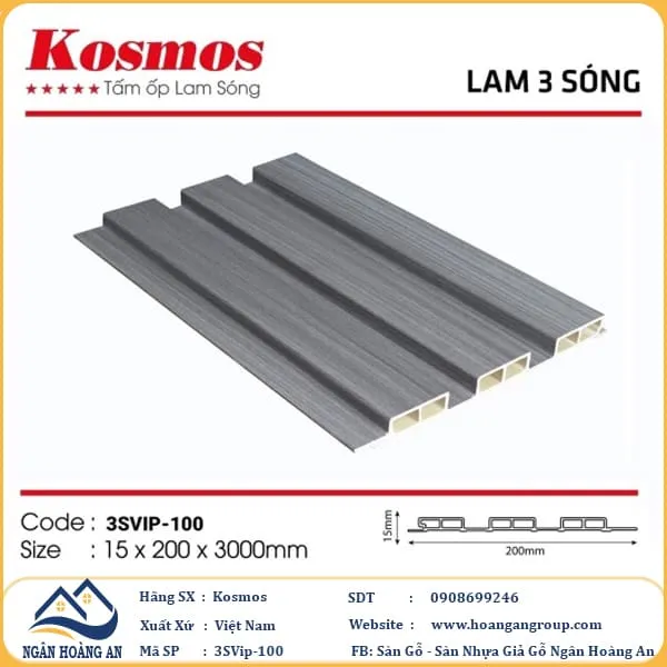 Tấm Nhựa Lam Sóng Giả Gỗ Kosmos