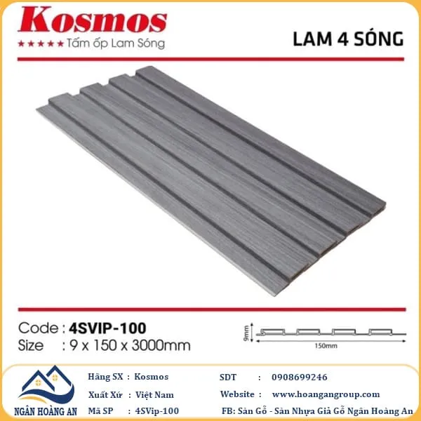 Tấm Ốp Lam Sóng Giả Gỗ Kosmos