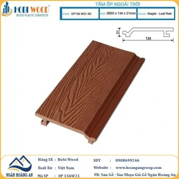 Tấm Ốp Gỗ Nhựa Ngoài Trời Hobi Wood OP156W30 Maple Leaf Red