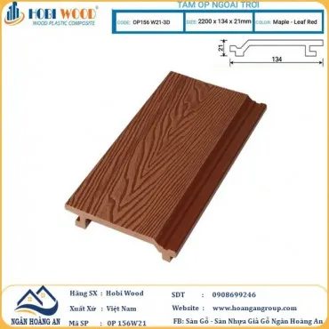 Tấm Ốp Gỗ Nhựa Ngoài Trời Hobi Wood OP156W21 Maple Leaf Red