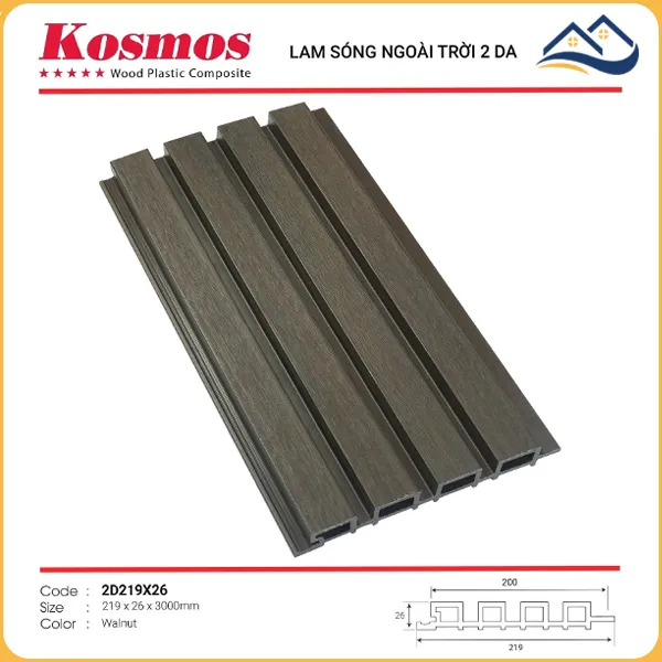 Tấm Ốp Lam Sóng Gỗ Nhựa Nfoài Trời 2 Da Kosmos Tấm Ốp Lam Sóng Gỗ Nhựa Nfoài Trời 2 Da Kosmos