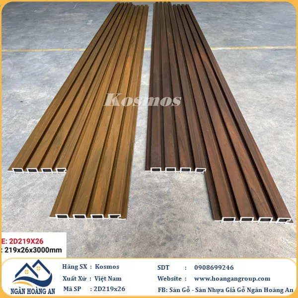 Tấm Ốp Lam Sóng Gỗ Nhựa Nfoài Trời 2 Da Kosmos