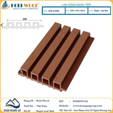 Tấm Ốp Lam Sóng Ngoài Trời Hobi Wood SO218W28 Maple Leaf Red 3m