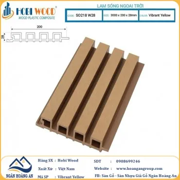Tấm Ốp Lam Sóng Ngoài Trời Hobi Wood SO218W28 Vibrant Yellow 3m