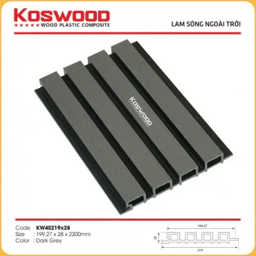 Tấm Ốp Lam Sóng Ngoài Trời Kosmos K4S219X28 Dark Grey 2.2m