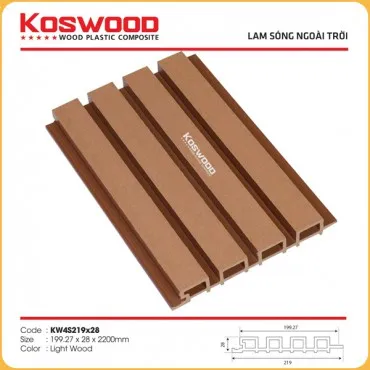 Tấm Ốp Lam Sóng Ngoài Trời Kosmos K4S219X28 Light Wood 2.2m
