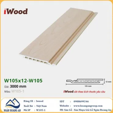 Tấm Ốp Tường Ốp Trần Nano Giả Gỗ Hèm U Iwood W105-1