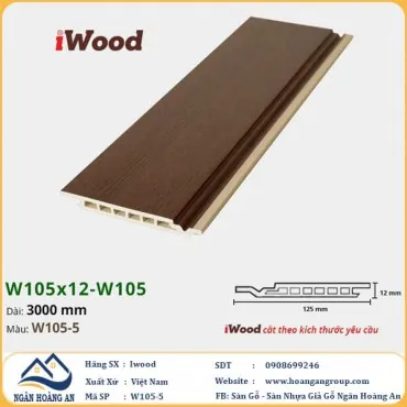Tấm Ốp Tường Ốp Trần Nano Giả Gỗ Hèm U Iwood W105-5