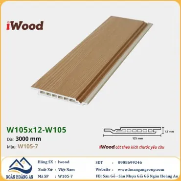 Tấm Ốp Tường Ốp Trần Nano Giả Gỗ Hèm U Iwood W105-7