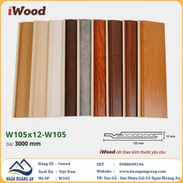 Tấm Ốp Tường Ốp Trần Nano Giả Gỗ Hèm U Iwood W105