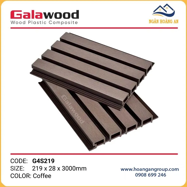 Tấm Gỗ Nhựa Lam Sóng Ngoài Trời Galawood G4S219 Coffee Tấm Gỗ Nhựa Lam Sóng Ngoài Trời Galawood G4S219 Coffee