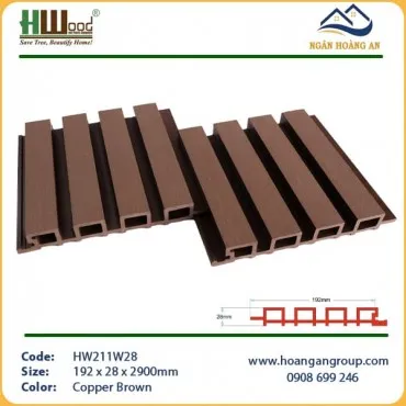 Lam Sóng Gỗ Nhựa Ngoài Trời HWOOD HW211W28 Copper Brown