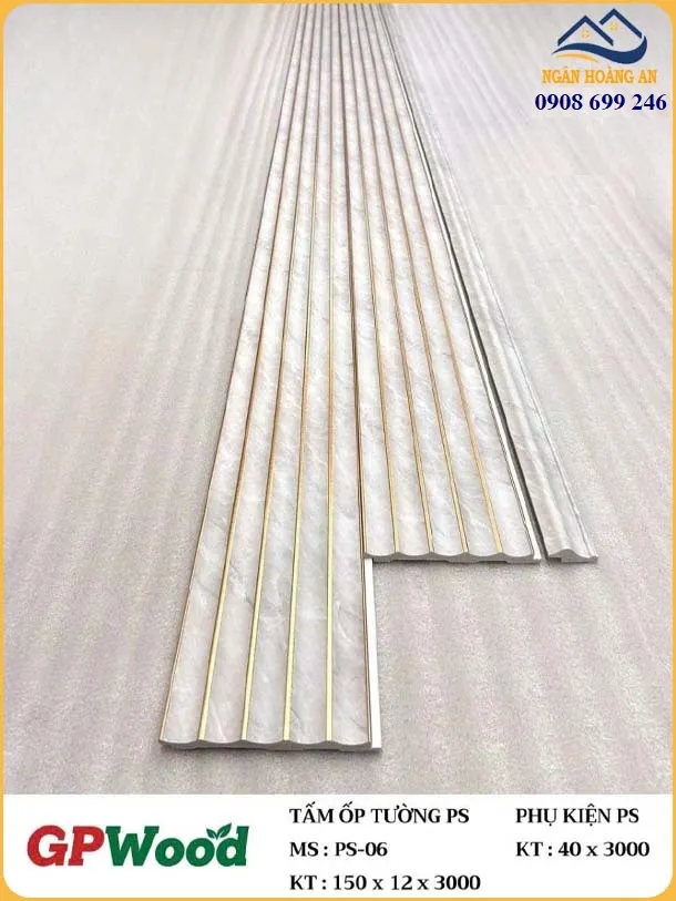 Tấm Lam Sóng Ốp Trần Bán Nguyệt GPWood PS-06 Vân Bê Tông
