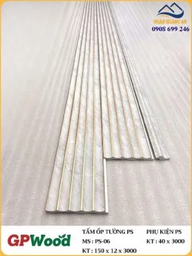 Tấm Lam Sóng Ốp Trần Bán Nguyệt GPWood PS-06 Vân Bê Tông