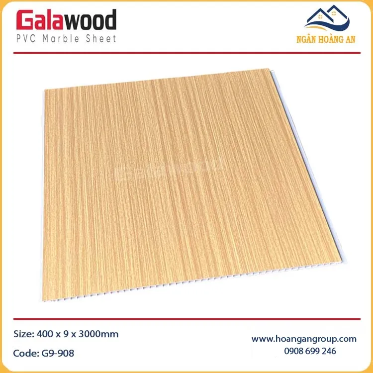 Tấm Nhựa Ốp Trần Nano Giả Gỗ Galawood G9-908