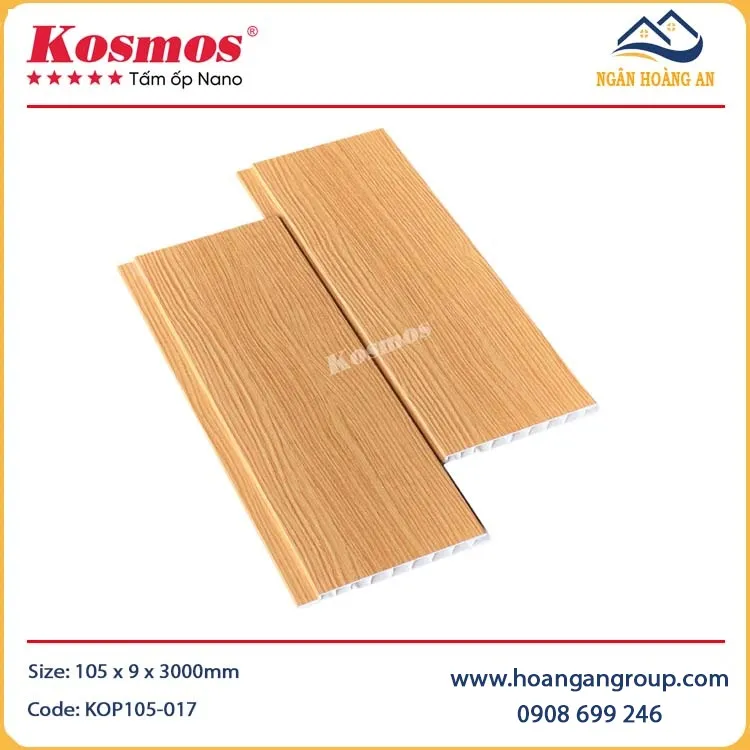 Tấm Nhựa Ốp Trần Nano Giả Gỗ Kosmos KOP105-017