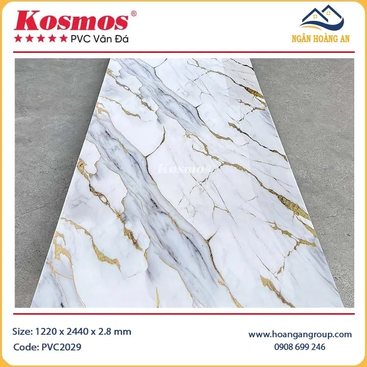 Tấm Nhựa Ốp Tường Giả Đá Dát Vàng Kosmos PVC2029 Tấm Nhựa Ốp Tường Giả Đá Dát Vàng Kosmos PVC2029